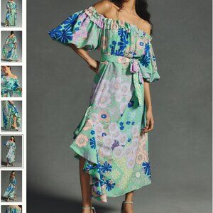 Oopscool Off-The-Shoulder Printed Dress L